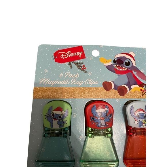 Stitch Christmas Clips 6 Pack Magnetic Chip Bag Disney Experiment 626 Alien - Picture 3 of 4